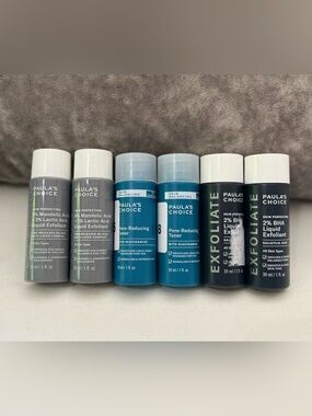 ✨Bundle of 6 Paula’s Choice Travel Size Exfoliants & Toners New Sealed 1 fl Oz